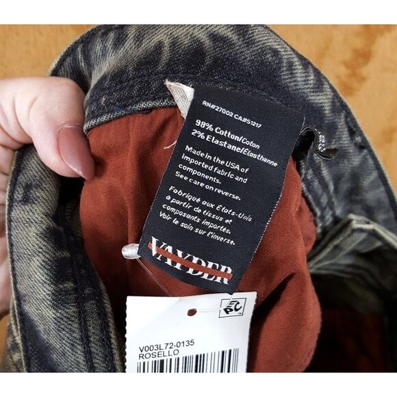 VAYDER Jeans Mens Size 30 Gray Charcoal Tan Wash Straight Leg Luxury Denim $435 - Picture 6 of 10
